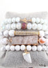 Boho Bracelet, RH Bracelet Set, Freedom Bird, Natural Stones in Green, Rose, White
